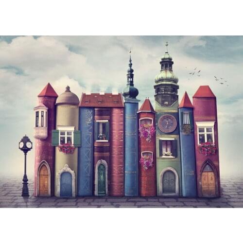 Nova Puzzle The Magic World of Books Jigsaw Puzzle 1000 Piece - Fantastic houses of books Book City Flowered Balconies