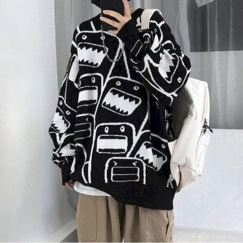 2021 New Couples Sweaters Men Women Loose Outer Wear Tide Brand Sweaters Korean Version Of The Autumn Winter Cartoon Sweater Ins