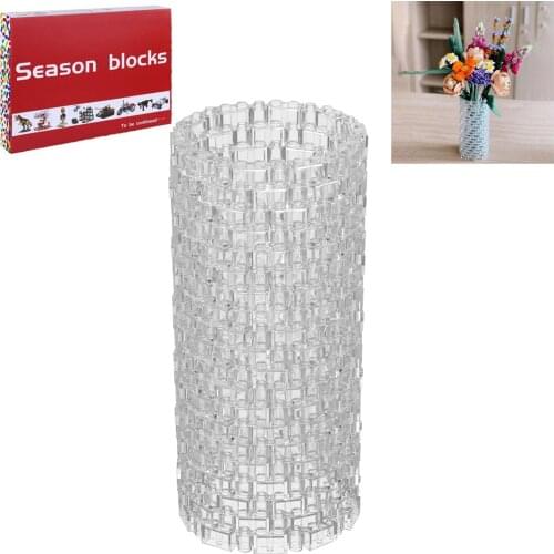 Customized) 400Pcs MOC Transparent Building Blocks Vase Stem Toy Gift For Flower Bouquet 10280 Kit Block Assembly Toys (No Kit)