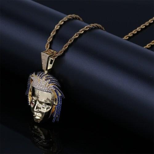 Hip hop singer avatar pendant micro-inlaid zircon personalized hiphop necklace jewelry