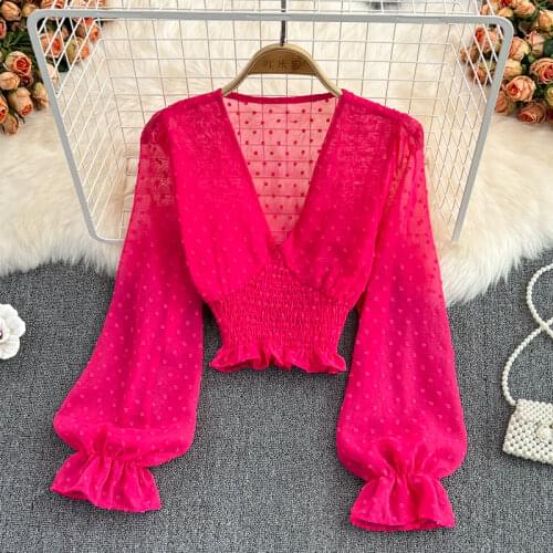 Блузки в горошек QUHENG China At AliExpress