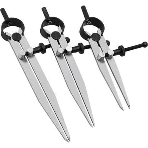 Adjustable Leather Compass Lockable Carbon Steel Divider Wing Creaser DIY Leathercraft Rotating Line Scribing Gauge