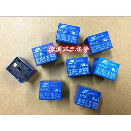 SRD-09VDC-SL-A relay 4 feet normally open 10A T73 for JQC-3FF-9VDC-1HS
