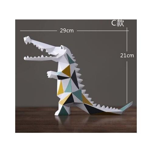 NORTHERN EUROPE MODERN CARTOON GEOMETRY CROCODILE ANIMAL ORNAMENT CREATIVE LIVING ROOM TV CABINET SHOP MODEL ROOM DECORATION