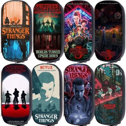 Stranger Things 3 Kids Pencil Bag Students Boys Girls Cute Stationery Bag Kawaii Pencil Holder Fashion Pen Bag Stationery Box