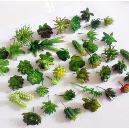Green Spring Fall Color Artificial Succulents Plants Desktop Mini Bonsai Home Garden Bathroom Living Room Decoration Fake Plants