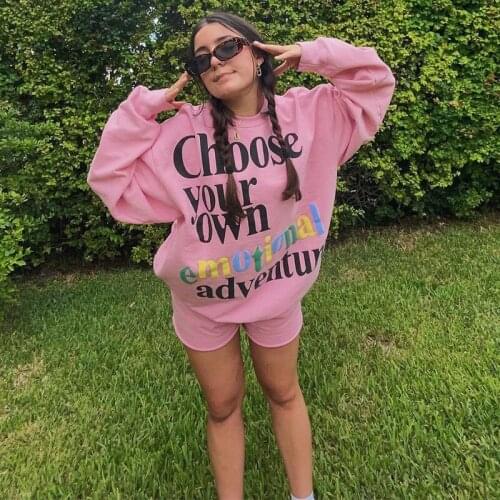2 Pieces Sets Letter Print Cotton Hoodie Loose Womens Shorts Sets Pullover Hoodie Autumn Winter O-neck y2k Fashion Casual Tops