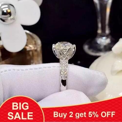 Handmade Women Crown ring AAAAA zircon cz 925 Sterling silver Engagement Wedding Band Ring for women Gift