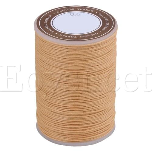 0.6mm Dia 95m Beige Ramie Waxed Cord Wax Thread Linen for Crafts Sewing