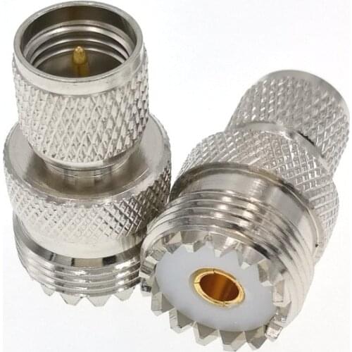 10pcs UHF Female SO239 Plug Jack To Mini UHF PL259 Male Plug Coax Cable RF Adapter