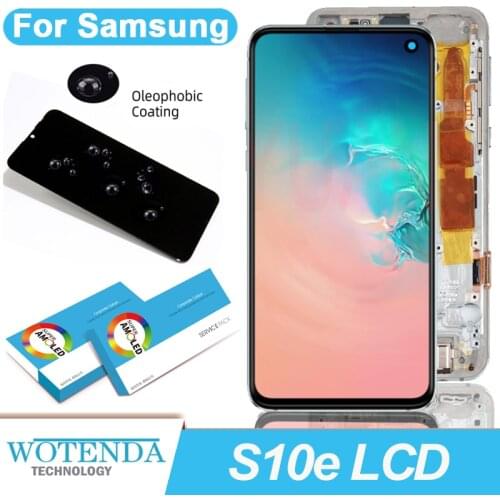 100% Original 5.8'' AMOLED Display for Samsung Galaxy S10E G970F/DS G970U G970W Full LCD Touch Screen Digitizer Repair Parts