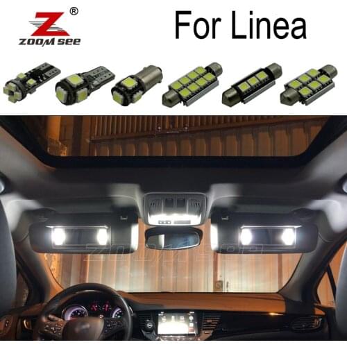 11pcs Car LED Trunk glove box lamp LED mirror bulbs Interior Dome Map Light Kit For Fiat Linea 2007-2014