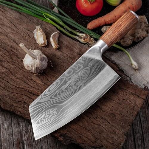 8inch Kitchen Knife Stainless Steel Chef Knife Meat Chopping Cleaver Slicing Vegetables Full Tang Cutter Filleting Steak Knife