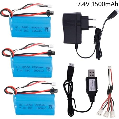 7.4V 1500mAh 18650 lipo Battery for YDI U12A Syma S033g Q1 TK H101 7.4V 2S Battery Rc Toys Boats Cars Tanks Drone Part