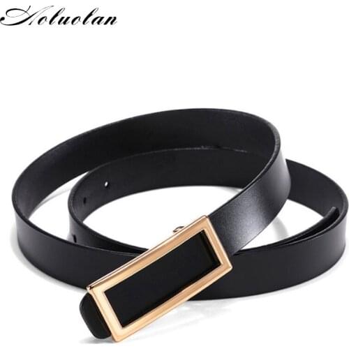 Aoluolan New high quality thin fashion alloy buckle retro belt wild jumpsuit body figure ladies belts free shipping