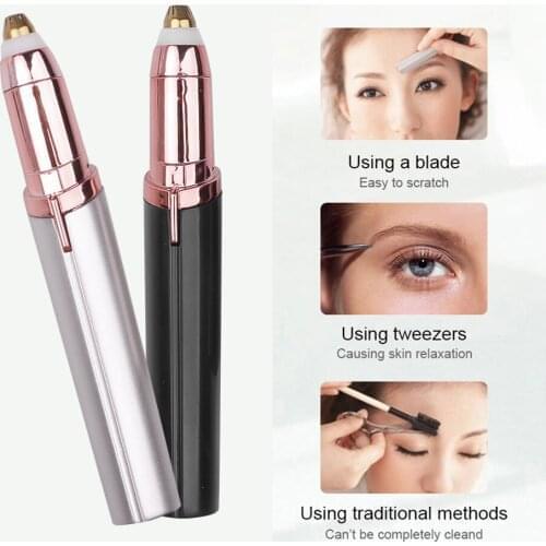 1pc Electric Eyebrow Trimmer Painless Eye Brow Epilator Mini Eye Brow Shaper Shaver Razor Portable Facial Hair Remover for Women