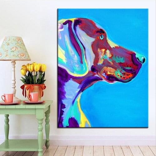 Large size Print Oil Painting weimaraner blue Wall painting Home Decorative Wall Art Picture For Living Room paintng Frame