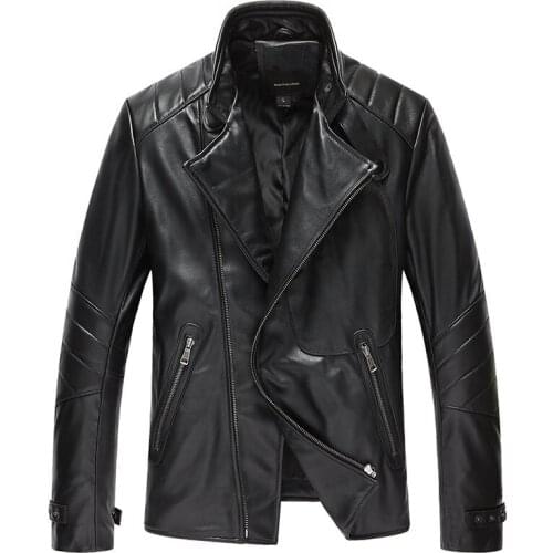 Genuine Leather Jackets For Men Real Sheepskin Leather Jacket Spring Autumn Motocycle Plus Size 5XL Coat 19-827 MF611
