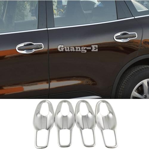 Car Body Cover Detector Trim ABS Chrome External Door Bowl Stick Lamp Frame Moulding 8pcs For Renault Koleos 2017 2018 2019 2020