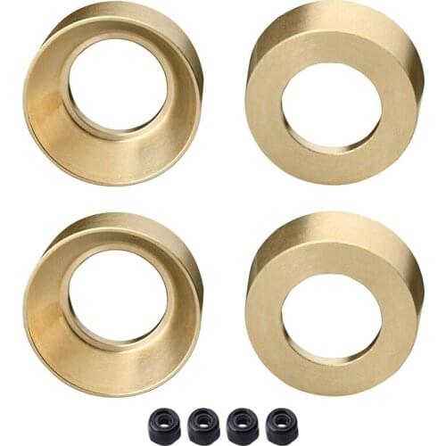 Brass Wheel Weights W/Locknuts Upgrade Accessories for AXIAL SCX24 AXI90081 Upgrade Parts 1/24 RC Crawler Car