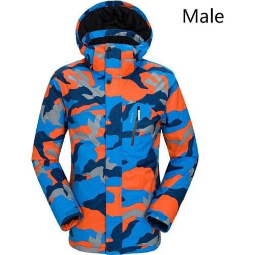 Ski Suit Outdoor Winter Couple Windproof Warm Breathable Printing Wear-resistant Waterproof Sport Ski Jacket