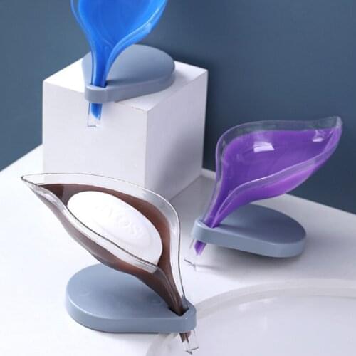 Multifunctional Drain Soap Holder Leaf Shaped Soap Box Plastic Shower Soap Dish Nonslip Soap Box For Home Bathroom Accessories