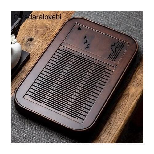 Natural Bamboo Tea Tray-Drainage Water Storage Tray-Chinese Tea Board-Tea Set-Home Accessory Set