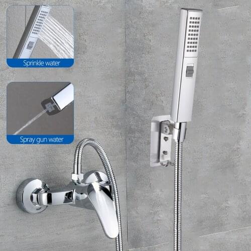 2022 New Waterfall Bath Shower Set with 2 Funcation High Pressure ShowerHand Wall Mount Rainfall Bathtub Mixer Taps Shower Sets