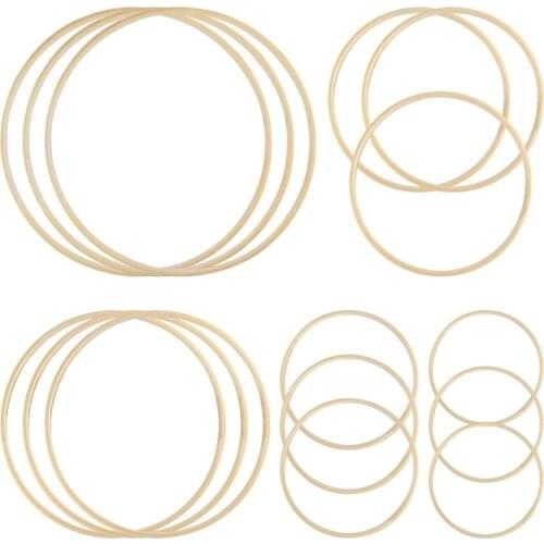 NEW-Wooden Rings,Bamboo Floral Hoops Wreath Rings Macrame Hoop Rings for DIY Wedding Christmas Wreath,Dream Catcher Crafts