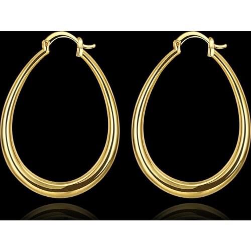 Charms wedding party fashion jewelry 925 sterling silver 18K gold hoop earrings for women lady drop nice christamas gifts
