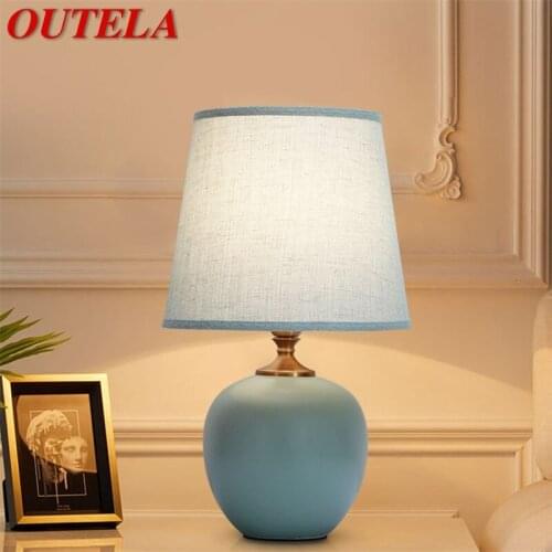 OUTELA Touch Dimmer Table Lamp Modern Ceramic Desk Light Decorative for Home Bedroom