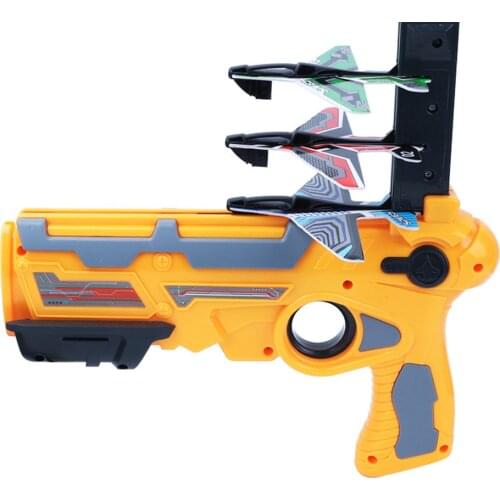 Airplane Launcher Bubble Catapult Plane Toys Plastic Gun Foam Airplane Model with Random Color Aircraft Kids Outdoor Sport Toys