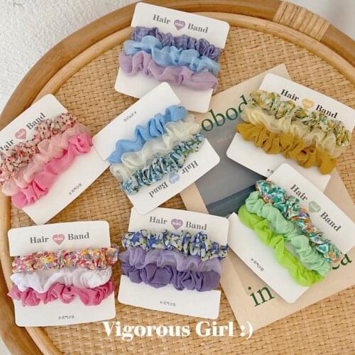 3/2Pcs Candy Color Scrunchies Sweet Hair Ties Ponytail Holder Hair Ropes Women Girls Summer Hairbands Hair Accessories Gifts