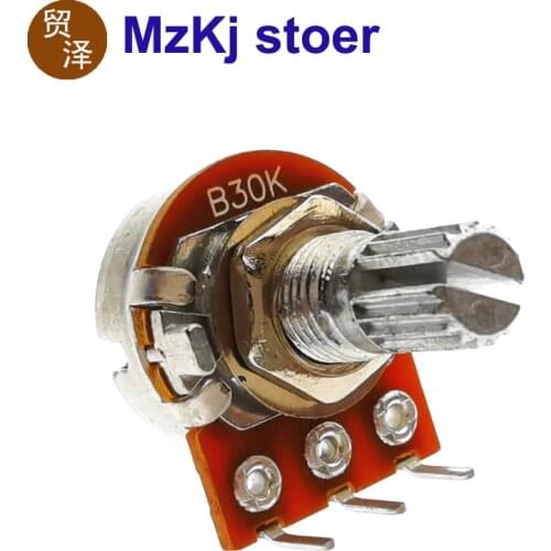 1PCS Hot New Taiwan RK16 15MM 30K B30K Rotary Potentiometer Audio Volume Control Pot WH148