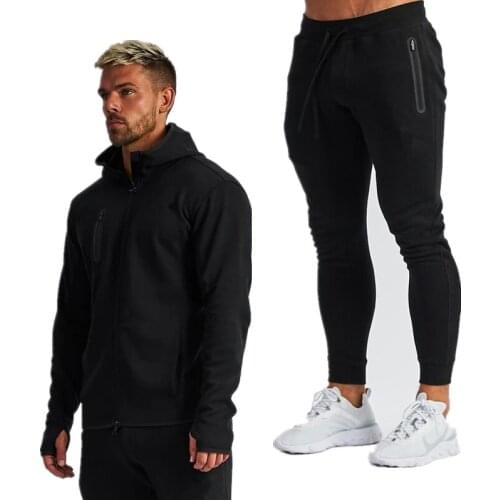 Seven Joe Men Causal gym workout patchwork sets hoodies+sweatPants 2Pc Tracksuit Sportwear Hoodies Sweatshirt &Pant Suit
