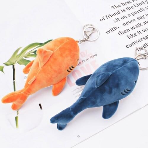 Cute Simulation Shark Plush Key Chain Pendant Toys Soft Cartoon Whale Stuffed Doll Backpack Keychain Bag Pendant Kids Gift