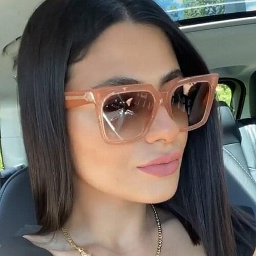 Vintage Oversized Square Sunglasses Women Fashion Gradient Black Brown Sun Glasses Men Uv400 Eyewear Female Big Frame Shades