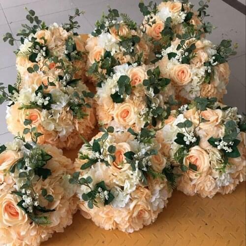 Wedding Arrangement Rose Flower Ball Photography Props Wedding Decoration Road Leads Arch Flower Wall Roman Column Flower Wreath