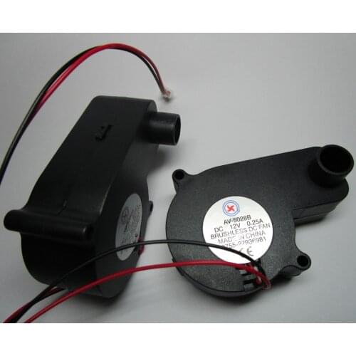 6 pcs Brushless DC Blower Fan 5028B 12V 2 Wires Black Color 50x28mm Ball-bearing