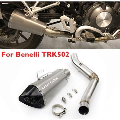 Motorcycle Exhaust System Muffler Baffle Tip Mid Link Pipe System for Benelli TRK502 TRK502