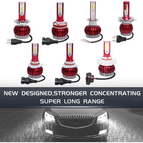 1pcs H1/H3/H4/H7/H8/H11/9005/9006/9012 72W 8000LM 6000K Fog Light Car LED Headlight IP68 Waterproof Fit for Car / Motorcycle