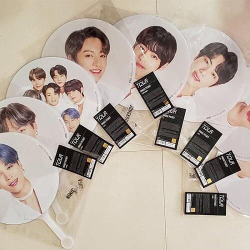 10pcs/lot Kpop Map Of The Soul Tour Hand Fan JUNGKOOK RM SUGA JIMIN V JHOPE JIN Circular Fans Toy Collection Gift Size 29.5cm