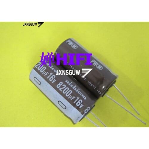 10PCS NICHICON PW 16V8200UF 18X35MM 8200UF 16V original audio Aluminum electrolytic capacitor 105 degrees 8200uF/16V