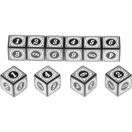 10xMulti Sided Acrylic Dices for Table Board Role Playing Game White