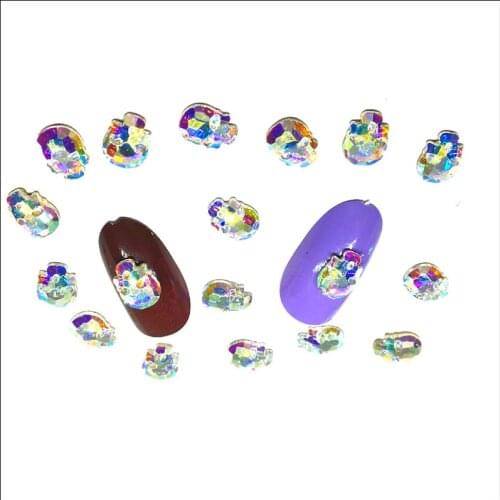 3D Nail Art Rhinestones Skull Stass Diamonds Jewelry Halloween Nail Charms Supplies Rock Punk Crystal Nails Accessories Flat