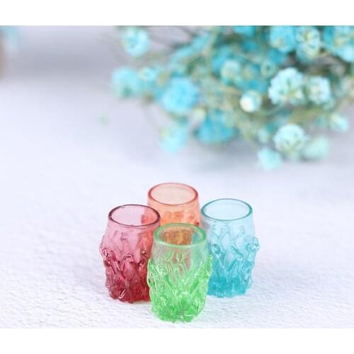 4pcs/set 1:12 Dollhouse Miniature Mini Resin Cup Water Cup Furniture Accessories Cup Kitchen Toys