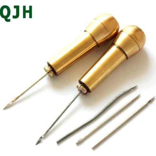 7 pieces DIY hand tools steel handle wire sewing hook hook + Awl leather tools straight head shoes repair sewing machine
