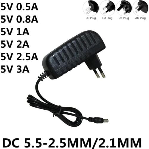 DC 5V 0.5A 0.8A 1A 2A 2.5A 3A AC 100-240V Converter power Adapter 5 V Volt 1000MA Switch Power Supply Charger