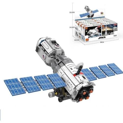 Compatible Building Blocks Space Rocket Series 8-in-1 Satellite Space Station Kids Puzzle Assembling Toys Birthday Gift For Kids