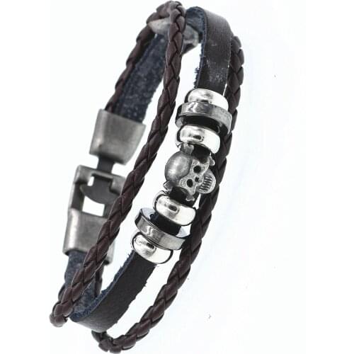 DGW Retro Leather Bracelets Fashion Jewelry Leather Bracelet Men Wristband Bracelets For Women Best Gift Pulsera